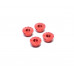 Realistic Aluminum Serrated Wheel Locknut (4 pcs) Red
