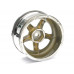 5-Spoke Wheel Set (4Pcs) Chrome + Gold For 1/10 RC Car (3mm Offset)