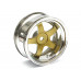 5-Spoke Wheel Set (4Pcs) Chrome + Gold For 1/10 RC Car (3mm Offset)