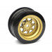 Classic Fake Tire Wall Wheel Set (2Pcs) Gold For 1/10 RC Car (3mm Offset)