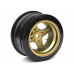 Classic Fake Tire Wall Wheel Set (2Pcs) Gold For 1/10 RC Car (6mm Offset)