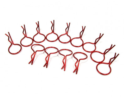 Large-Ring Body Clips 100 pcs Red (32 mm)