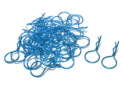 Large-Ring Body Clips 50 pcs Blue (32 mm)