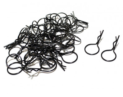 Large-Ring Body Clips 50 pcs Black (32 mm)