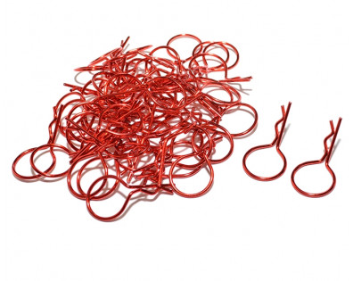 Large-Ring Body Clips 50 pcs Red (32 mm)