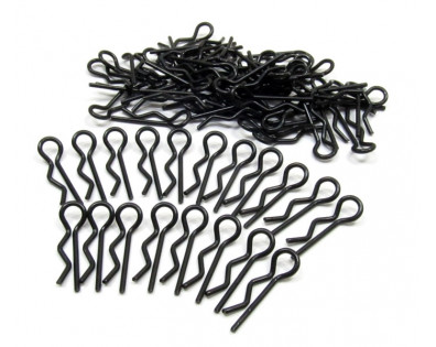 Small-Ring 45 Deg Body Clips 100 pcs Black (20 mm)