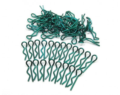 Small-Ring 45 Deg Body Clips 100 pcs Green (20 mm)