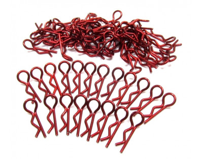 Small-Ring 45 Deg Body Clips 100 pcs Red (20 mm)