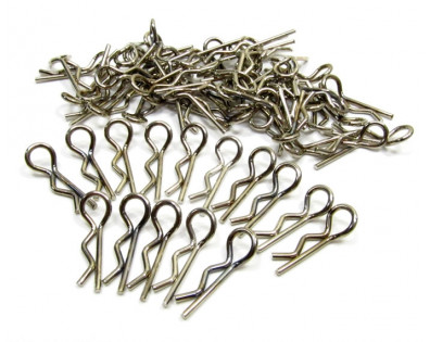 Small-Ring 45 Deg Body Clips 50 pcs Silver (20 mm)