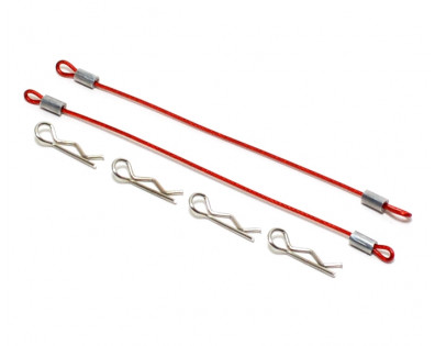 100MM Body Clip Retainer(2) W/ 4 Body Clips For 1/10 Car Red