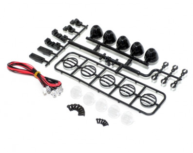 1/10 LED Crawler Roof Light Bar Set (5 Spotlight) Black