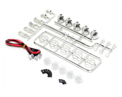 1/10 LED Crawler Roof Light Bar Set (5 Spotlight) Silver