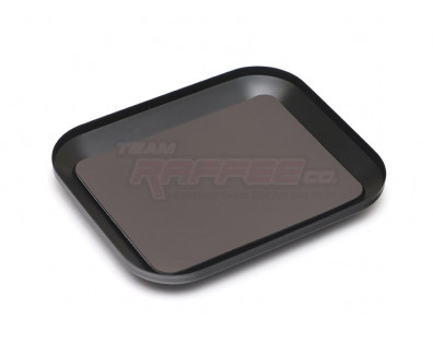 Aluminum Screw Tray With Magnetic Pad For RC Car (108MM X88MM) Black
