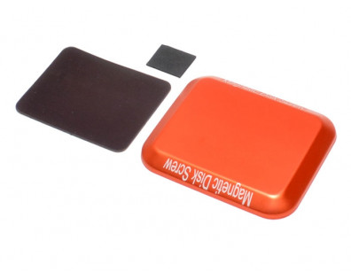 Aluminum Screw Tray With Magnetic Pad For RC Car (108MM X88MM) Orange