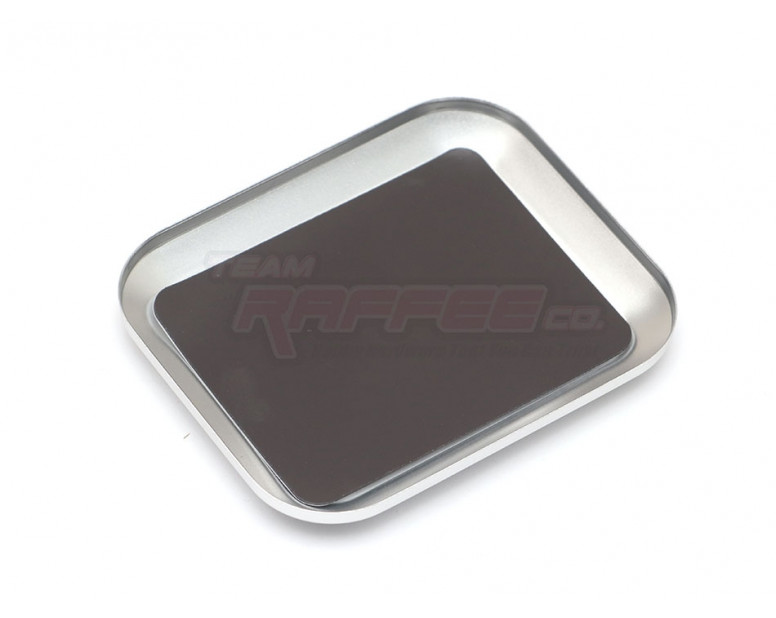 Aluminum Screw Tray With Magnetic Pad For RC Car (108MM X88MM) Silver