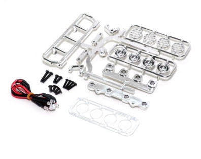 Realistic Folding 4 Bucket  Light Bar W/high Brightness Spot Led Light Set Silver