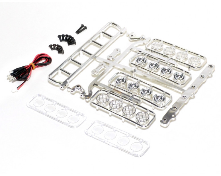 Realistic Folding 6 Bucket  Light Bar W/high Brightness Spot Led Light Set Silver