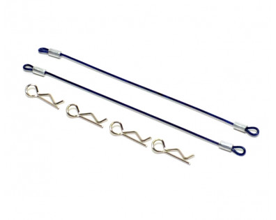 110MM Body Clip Retainer(2) W/ 4 Body Clips For 1/10 Car Blue