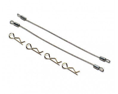 110MM Body Clip Retainer(2) W/ 4 Body Clips For 1/10 Car Gun Metal