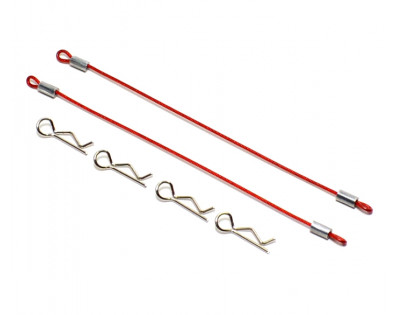 110MM Body Clip Retainer(2) W/ 4 Body Clips For 1/10 Car Red