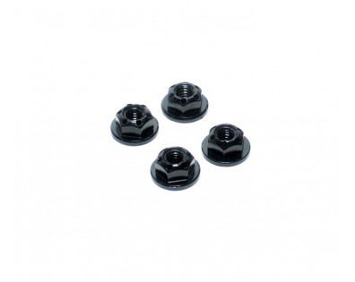 Realistic Aluminum Serrated Wheel Locknut (4 pcs) Black