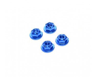 Realistic Aluminum Serrated Wheel Locknut (4 pcs) Dark Blue