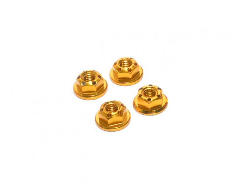 Realistic Aluminum Serrated Wheel Locknut (4 pcs) Gold