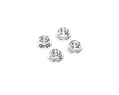 Realistic Aluminum Serrated Wheel Locknut (4 pcs) Silver
