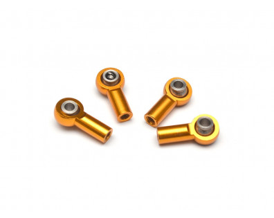 Aluminum M3 Rod Ends Steel Pivot Balls (4pcs) Gold
