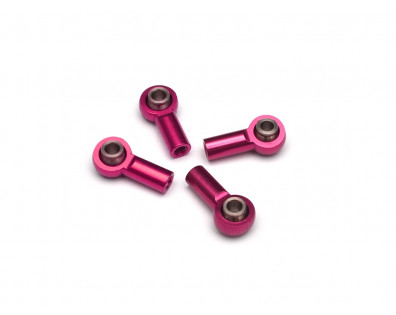 Aluminum M3 Rod Ends Steel Pivot Balls (4pcs) Pink