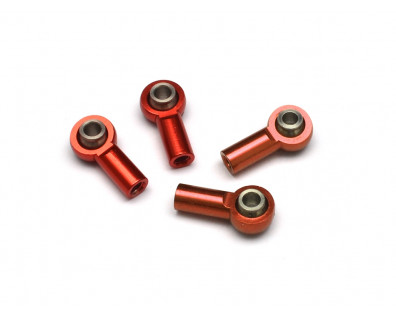 Aluminum M3 Rod Ends Steel Pivot Balls (4pcs) Red