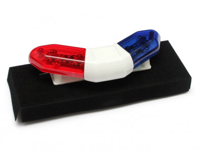 RC Police Car Strobe Flashing Triangle Scale Light Kit - Blue & Red Pink