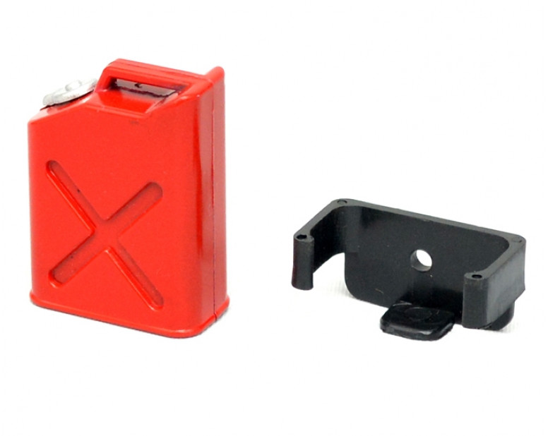 RC Scale Accessories - Fuel Bottle Gasoline Tank with Mount Red