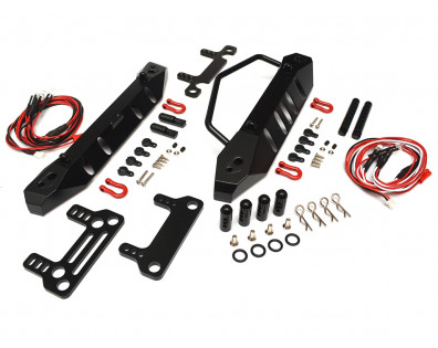 Realistic Metal Front & Rear Bumper Set w/ LED Light  - 1 Set