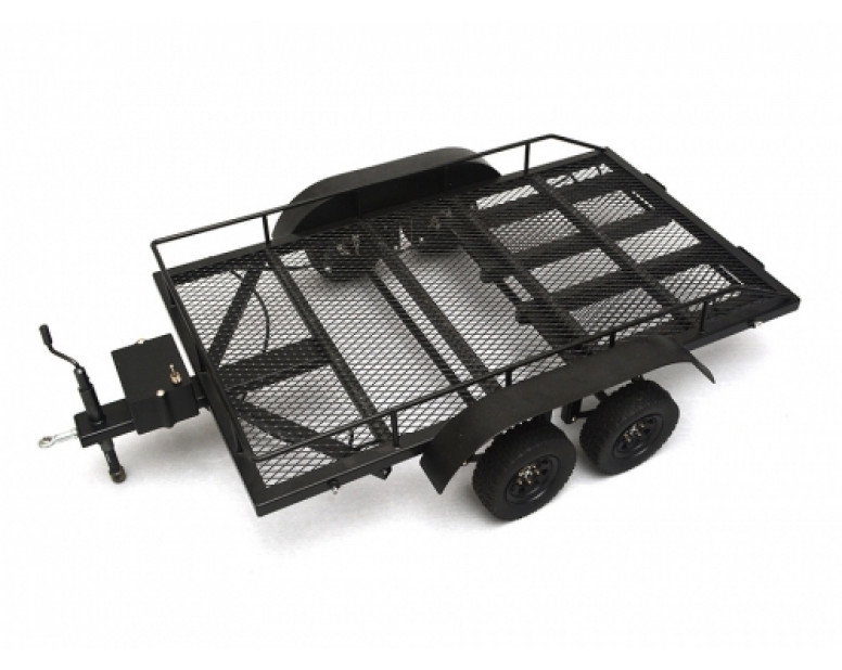 1/10 Scale Aluminum Dual Axle Trailer For Scale Trucks & Crawlers W/ Leaf Spring