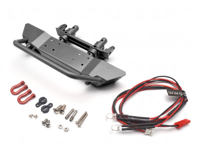 Realistic Metal Front Bumper with Towing Hooks  - 1 Setet Gun Metal