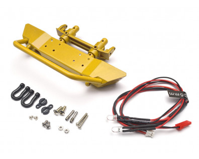 Realistic Metal Front Bumper with Towing Hooks  - 1 Set Yellow