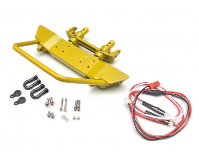 Realistic Steel Front Bumper w/ LED & Towing Hooks 1 Set Yellow