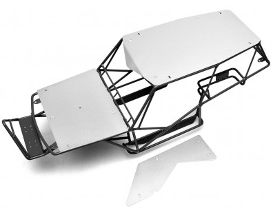 Heavy Duty Steel Outer Cage For Wraith With Roof Rack, Metal Plates & LED Set Black