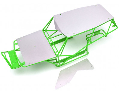Heavy Duty Steel Outer Cage For Wraith With Roof Rack, Metal Plates & LED Set Green