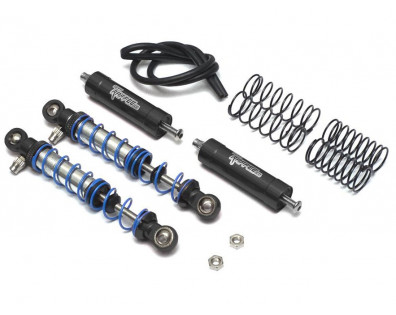 Aluminum Adjustable Piggyback Double Spring Shocks 80MM (2) for Crawlers Black