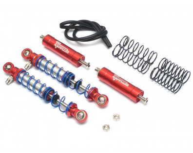 Aluminum Adjustable Piggyback Double Spring Shocks 80MM (2) for Crawlers Red