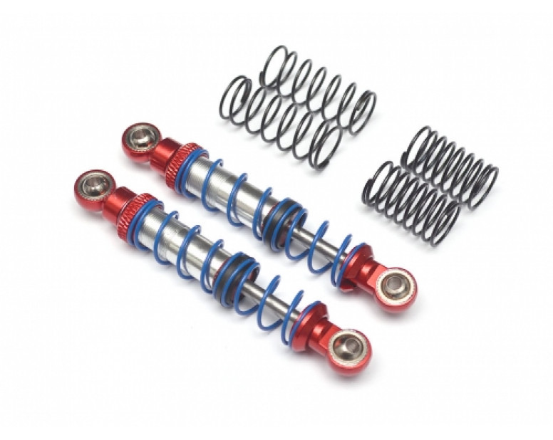 Aluminum Double Spring Shocks 70mm (2) for Crawlers Red