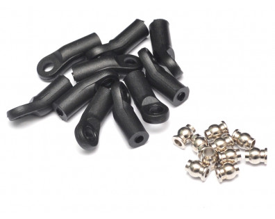 M4 Nylon Rod Ends (Upwards) 20.00MM w/ Steel Pivot Ball (5.8x3x7.4mm) (10)