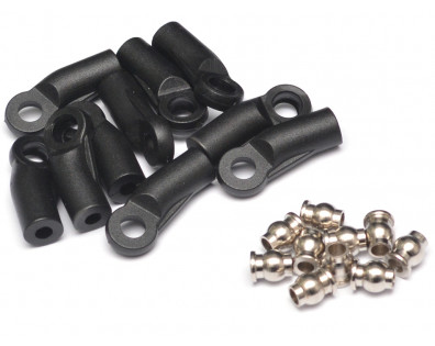 M4 Nylon Rod Ends (Sideways) 19.5MM w/ Steel Pivot Ball (5.8x3x7.4mm) (10)