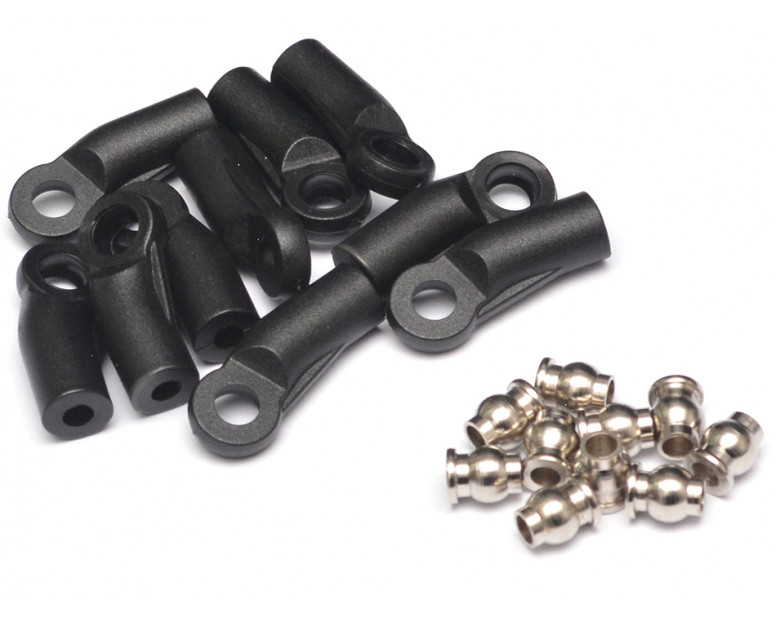 M4 Nylon Rod Ends (Sideways) 19.5MM w/ Steel Pivot Ball (5.8x3x7.4mm) (10)