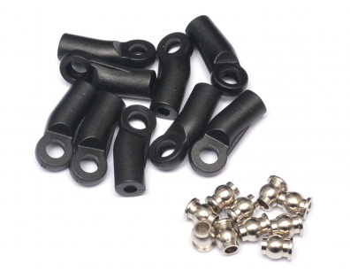 M3 Nylon Rod Ends (Sideways) 19.5MM w/ Steel Pivot Ball (5.8x3x7.4mm) (10)