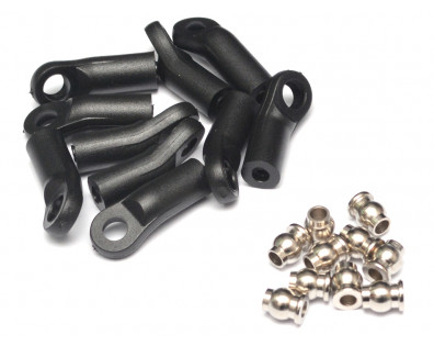 M3 Nylon Rod Ends (Upwards) 20.00MM w/ Steel Pivot Ball (5.8x3x7.4mm) (10)