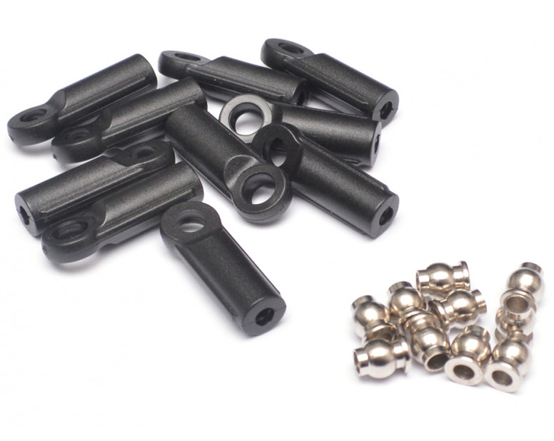 M3 Nylon Rod Ends (Straight) 21.8MM w/ Steel Pivot Ball (5.8x3x7.4mm) (10)