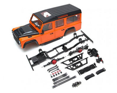 1/10 D110 Chassis Kit (Without Wheels Tires Shocks) w/ Defender D110 Station Wagon Hard Body